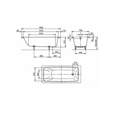 Ванна стальная KALDEWEI Cayono 170х75 + Easy Clean + Anti Slip 275030003001. Фото