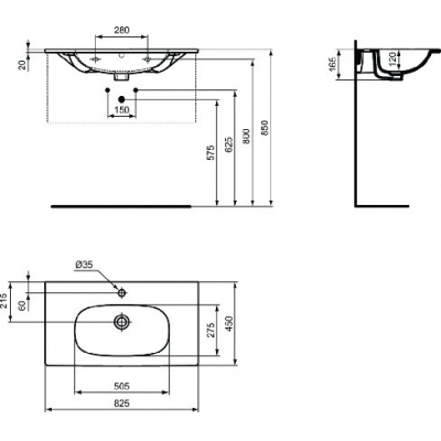 Раковина IDEAL STANDARD Tesi 82х45 T350901. Фото