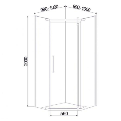 Душевое ограждение MIRSANT Smart Pentagon 100. Фото
