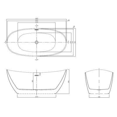 Ванна акриловая Azario GLASGOW 1660х780х665, свободностоящая, в комплекте с сифоном и металлической рамой, цвет черный GLA16778MB. Фото