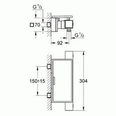 Смеситель термостатический для душа GROHE Grohtherm Cube 34491000. Фото