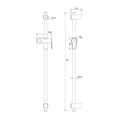 Стойка для душа белая матовая Ray IDDIS RAY70W0i17. Фото