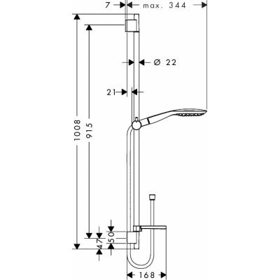 Душевой гарнитур HANSGROHE Raindance Select 150 / Unica'S Puro 0,90 м 27857000. Фото