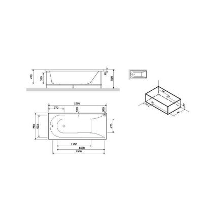 Декоративная фронтальная панель для ванны 170х75 см AM.PM Spirit W72A-170-075W-P2. Фото