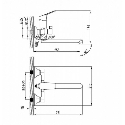 Смеситель для ванны Nelson Milardo NELSB00M02. Фото