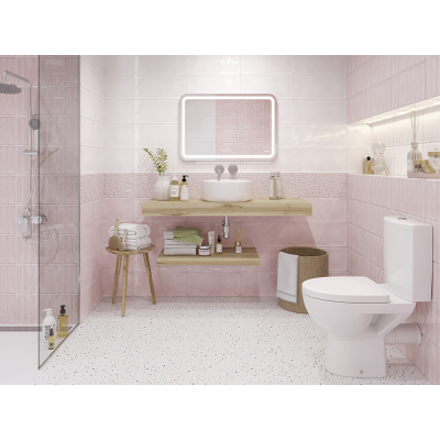 CERSANIT PDG074D Плитка облицовочная Pudra 200х440 розовый рельеф кирпич. Фото