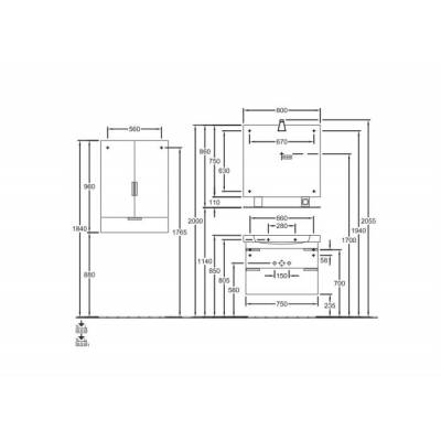 Тумба под раковину Villeroy&Boch SENTIQUE A854 00PN. Фото