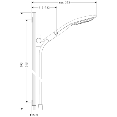 Душевой набор Hansgrohe Raindance Select S 150/Raindance Unica S 26626000, хром. Фото