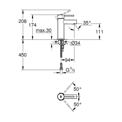 Смеситель для раковины GROHE Essence New 34294001. Фото