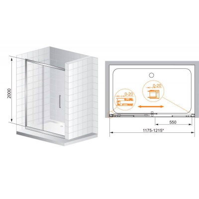 Душевая дверь CEZARES Premier-Soft PREMIER-SOFT-W-BF-1-120-C-Cr-IV. Фото