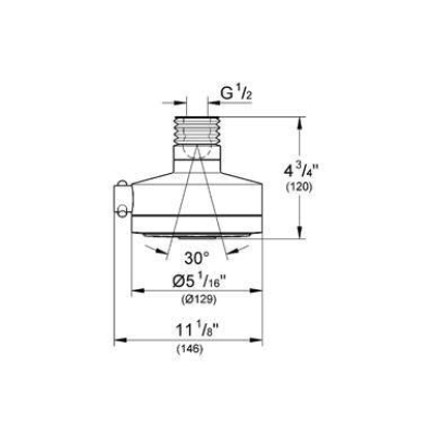 Верхний душ GROHE Relexa Deluxe 27530000. Фото