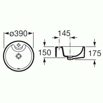 Раковина накладная ROCA Terra 39х39 32722T000. Фото