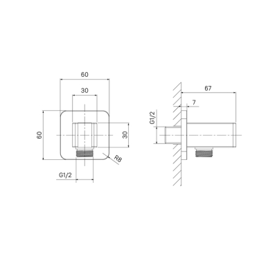 Выход для душа с держателем латунь черный матовый Slide IDDIS SLI60BBi62. Фото