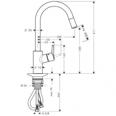 Смеситель для кухни HANSGROHE Tails S Variarc 14872000. Фото