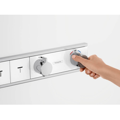 Термостат Hansgrohe RainSelect для 5 потребителей 15358400, белый/хром. Фото