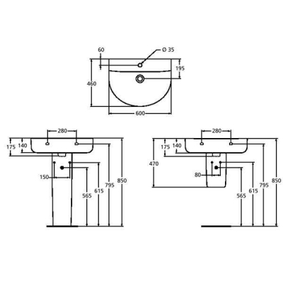Раковина IDEAL STANDARD Connect Arc 60х46 E787501. Фото
