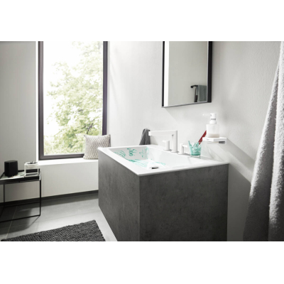 Диспенсер для жидкого мыла AddStoris Hansgrohe 41745700, матовый белый для ванной комнаты. Фото