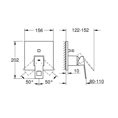 Смеситель для ванны GROHE 24062000 Eurocube, хром. Фото