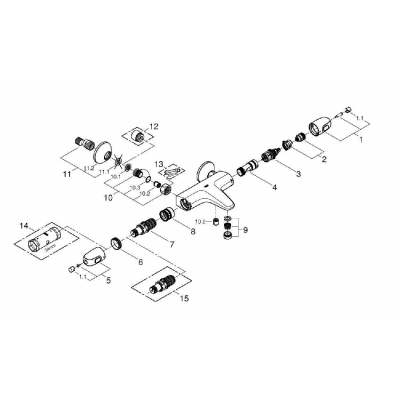 Термостатический смеситель для ванны GROHE Grohtherm 1000 34155003. Фото