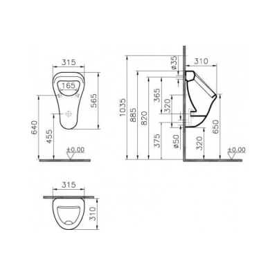 Писсуар Vitra Arkitekt 6201B003-0199. Фото