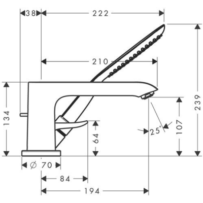 Смеситель для ванны Hansgrohe Metris 31190000. Фото