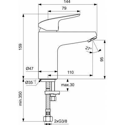 Смеситель для раковины IDEAL STANDARD Ceraflex B1714AA. Фото