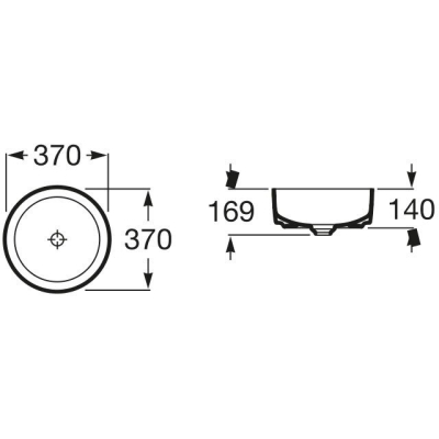 Раковина накладная ROCA Inspira Round 37х37 327523000. Фото