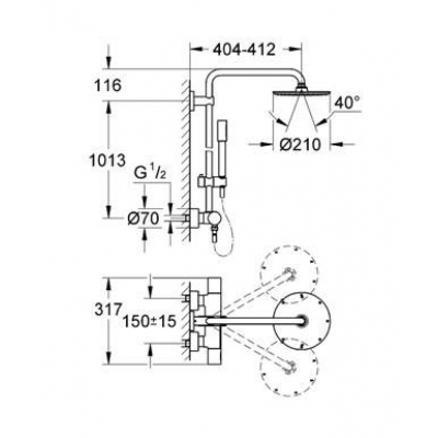 Душевая система GROHE Rainshower System 27418000. Фото