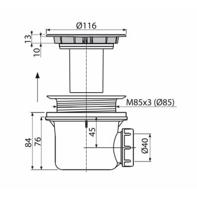 Сифон для душевого поддона ALCAPLAST A49CR. Фото