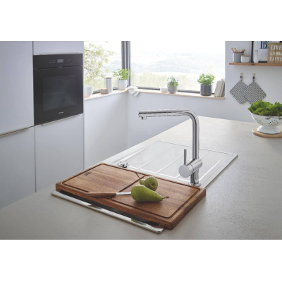 Набор для кухни: мойка для кухни GROHE 31573SD0 K500, нержавеющая сталь и смеситель Minta. Фото