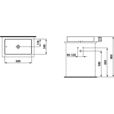Раковина накладная LAUFEN Living Square 60x34 8.1143.4.000.112.1. Фото