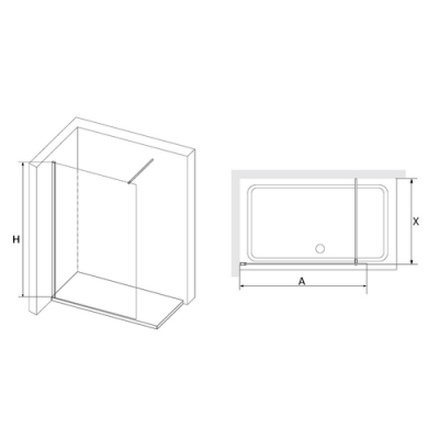 Душевая перегородка  RGW WALK IN WA-10-B 02101009-14 90 см