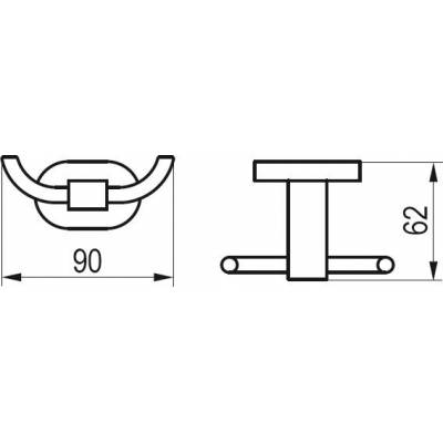 Крючок двойной RAVAK CR 100.00 X07P186 для ванной комнаты. Фото