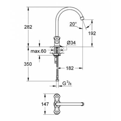 Смеситель для мойки GROHE Costa L 31812001. Фото