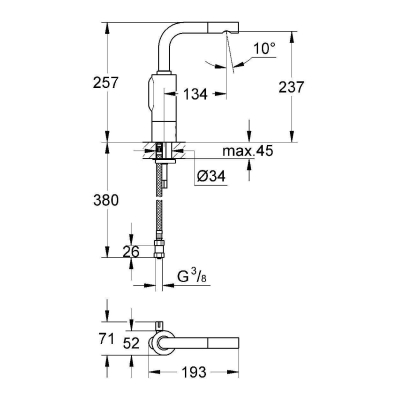 Смеситель для раковины GROHE Essence E 36092000. Фото