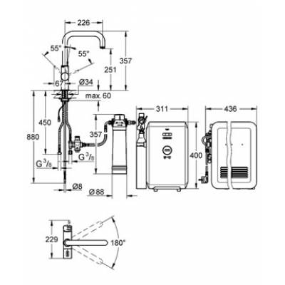 Смеситель для мойки GROHE Blue 31324DC1. Фото