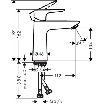 Смеситель для раковины Hansgrohe Talis E 71712670 черный матовый. Фото