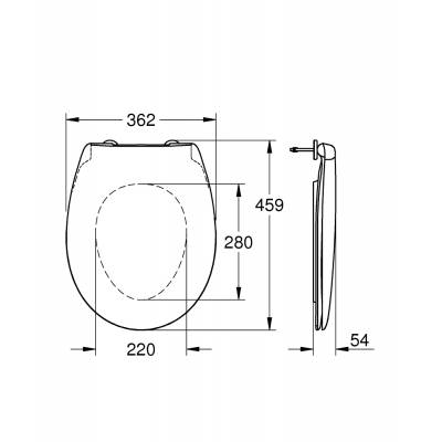 Сиденье Soft-Close GROHE Bau Ceramic 39493000. Фото