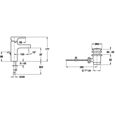 Смеситель для раковины Jacob Delafon Strayt E37327-CP. Фото