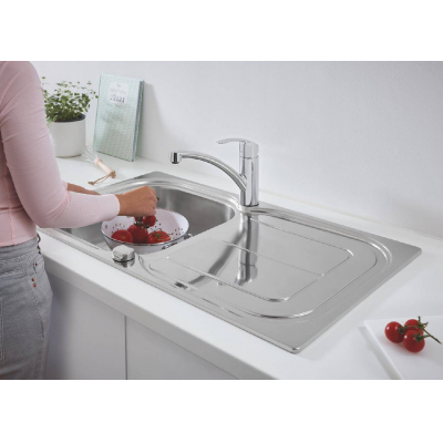 Набор для кухни: мойка для кухни GROHE 31565SD0 K300, нержавеющая сталь и смеситель GROHE 31565SD0 Eurosmart Смеситель для мойки. Фото