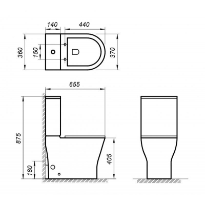 Чаша унитаза напольного безободкового BELBAGNO Acqua BB340CPR. Фото