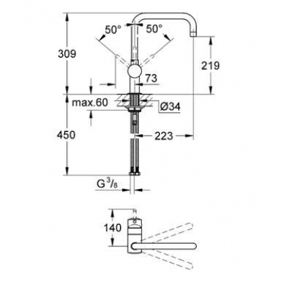 Смеситель для мойки GROHE Minta 32488000. Фото