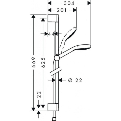 Душевой гарнитур Hansgrohe Crometta 85 Vario/Unica’Crometta 65cm 27763000. Фото