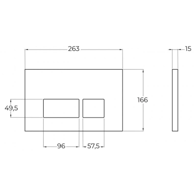 Кнопка смыва BelBagno Чёрный матовый BB044NERO. Фото