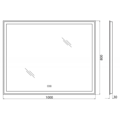 Зеркало с встроенным светильником, сенсорным выключателем и подогревом BELBAGNO SPC-GRT-1000-800-LED-TCH-WARM. Фото