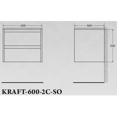 Тумба под раковину подвесная BELBAGNO KRAFT-600-2C-SO-PP Pino Pasadena. Фото