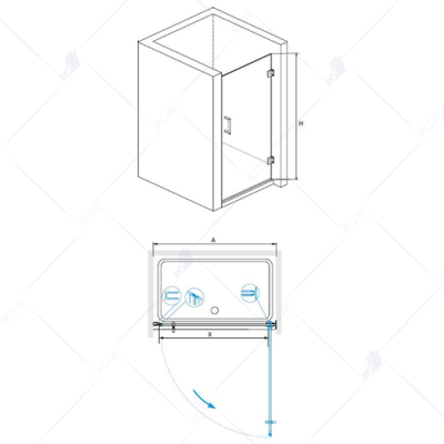Душевая дверь RGW HOTEL HO-011-B 350601106-14 60 см. Фото