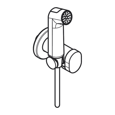 Гигиенический душ Hansgrohe S 1jet EcoSmart+ со смесителем (требуется скрытая часть), белый матовый 29232700. Фото