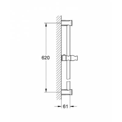 Душевая штанга GROHE Tempesta Classic 27519000 600 мм. Фото