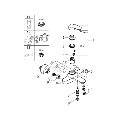 GROHE 23726003 Eurostyle 2015 Solid Смеситель для ванны. Фото